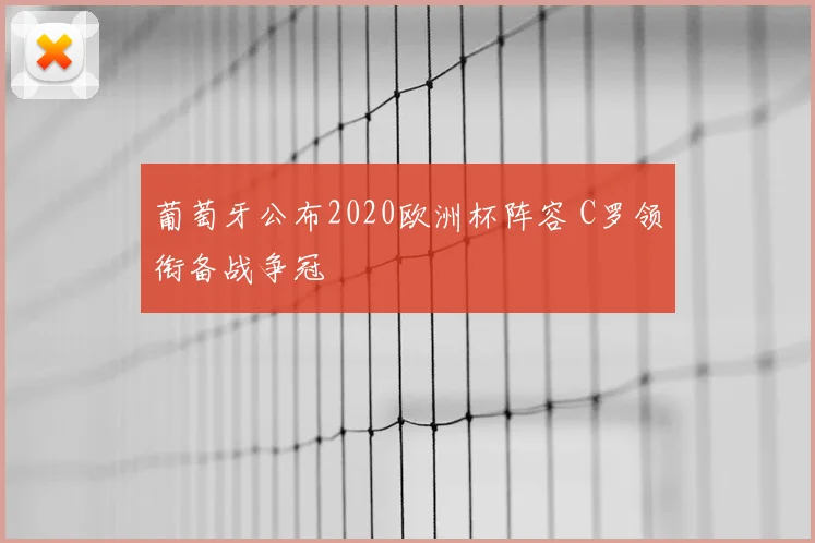 葡萄牙公布2020欧洲杯阵容 C罗领衔备战争冠